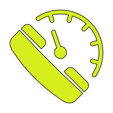 Basit 24 Saat Telefon Desteği simgesi, vektör illüstrasyonu