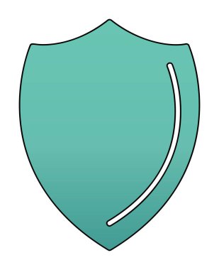 Kalkan yassı ikon vektör çizimi