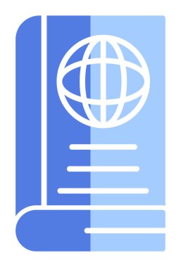 Basit Dünya Kitabı simgesi, vektör illüstrasyonu