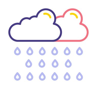 yağmur simgesi, vektör illüstrasyonu  