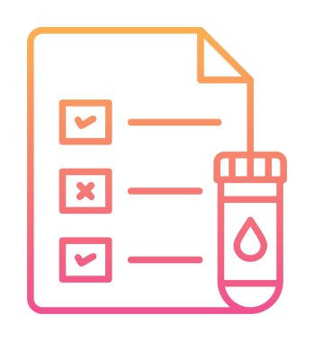 Tıbbi Test Raporu ikon vektör illüstrasyonu 