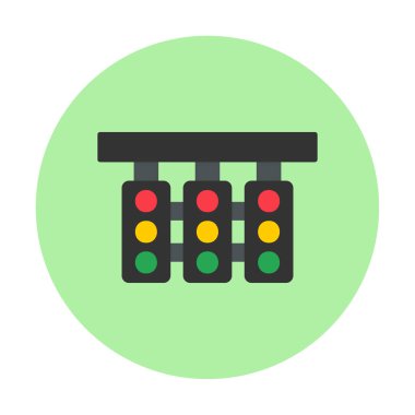 Trafik ışıkları web simgesi, vektör çizim 