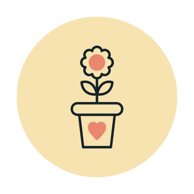 çiçek saksısı vektör illüstrasyonu