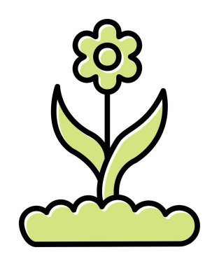  düz çiçek vektör illüstrasyon tasarımı