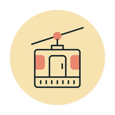 Modern Cable Car Cabin simgesinin vektör çizimi                   