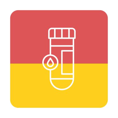 Kan testi tüpü ana hat vektör simgesi. Laboratuvar test sembolü, logo illüstrasyonu.