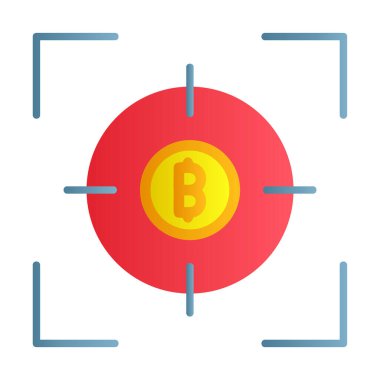 Bitcoin ve hedef. Web simgesi tasarımı