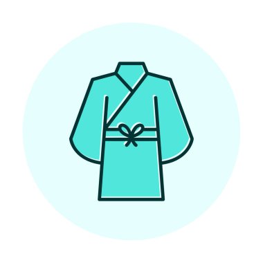 Yukata simgesi, doğrusal izole edilmiş illüstrasyon, ince çizgi vektörü, web tasarım işareti 