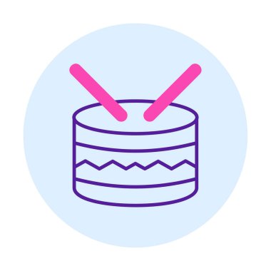 davul simgesi doğrusal vektör illüstrasyon tasarımı