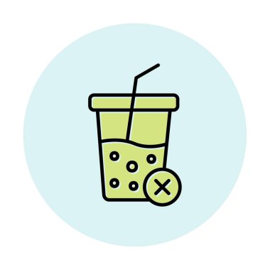 Basit, alkolsüz içecek simgesi, vektör illüstrasyonu