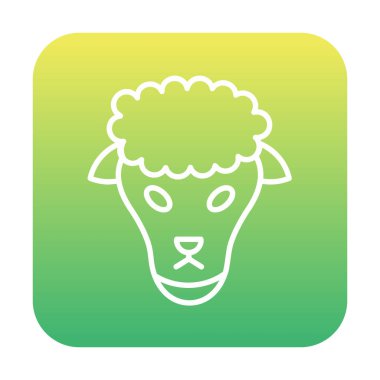 Koyun başı ağ simgesi, vektör illüstrasyonu 