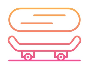 Basit kaykay simgesi, vektör illüstrasyonu