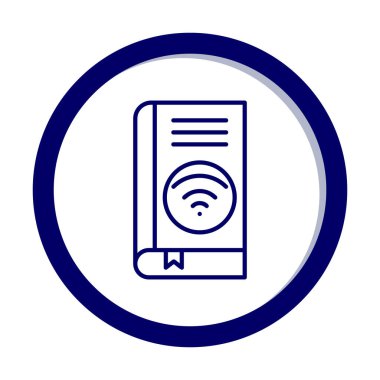 Wifi kitap ikonu vektör illüstrasyonu