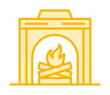 şömine simgesi vektör illüstrasyonu