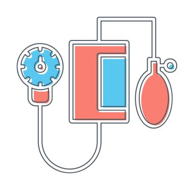 Basit Kan basıncı ölçüm simgesi, vektör illüstrasyonu