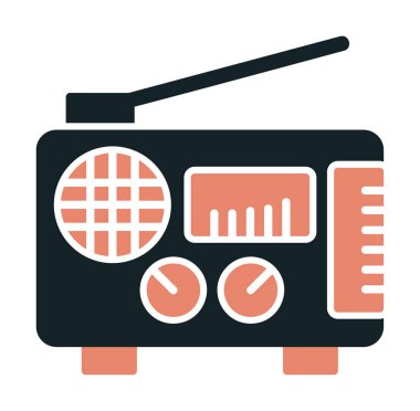 Düz radyo ikonu. özet çizim vektörü
