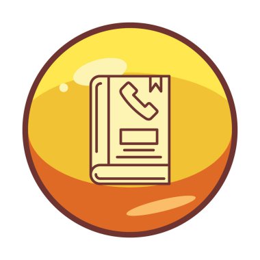 Telefon Rehberi düz simgesi, vektör çizim