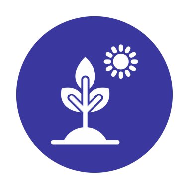 Biyoloji Bitki ana hatları simgesi beyaz arkaplanda izole edildi