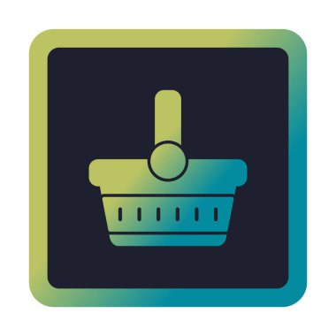 piknik sepeti web simgesi, vektör illüstrasyonu 