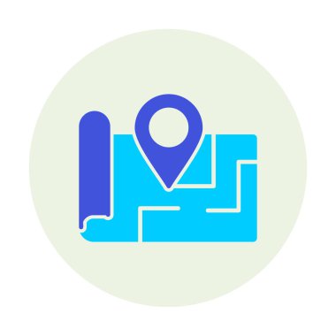 Konum iğnesi, vektör illüstrasyonlu harita simgesi