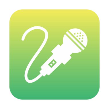 mikrofon simgesi uzun mavi arkaplanda izole edildi.