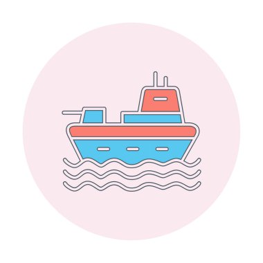 Gemi simgesi, vektör illüstrasyonu