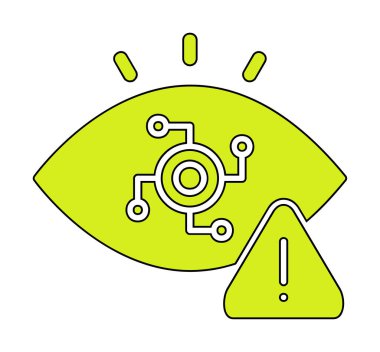 Uyarı işareti olan casus simgesi, vektör illüstrasyonu 