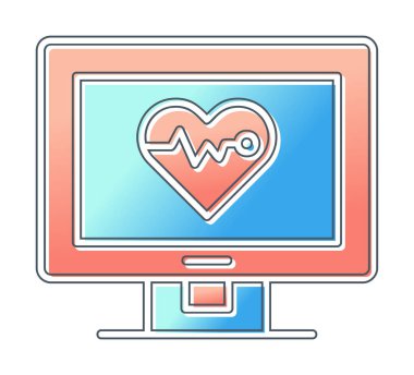 Kardiyogram illüstrasyonlu basit ekran 