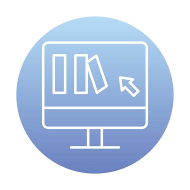 Basit Çevrimiçi Kitap satın alma simgesi, vektör illüstrasyonu