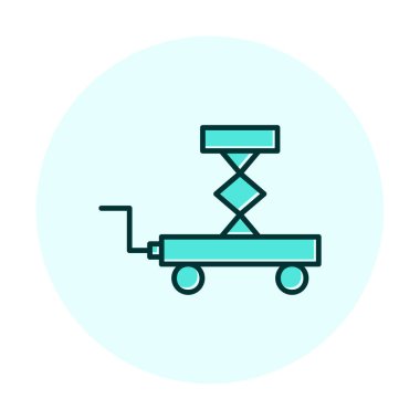 Makas kaldırma simgesi tasarımı, vektör illüstrasyonu