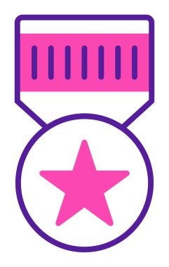 Basit Askeri Rozet simgesi, vektör illüstrasyonu