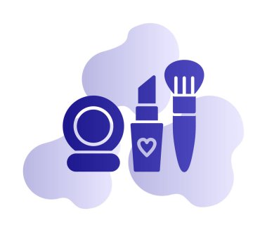 Makyaj araçları web simgesi, vektör illüstrasyonu