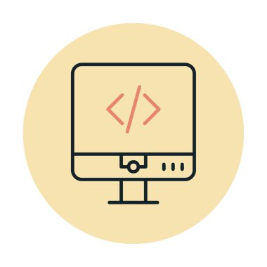 Kodlama. Web simgesi basit illüstrasyon                  