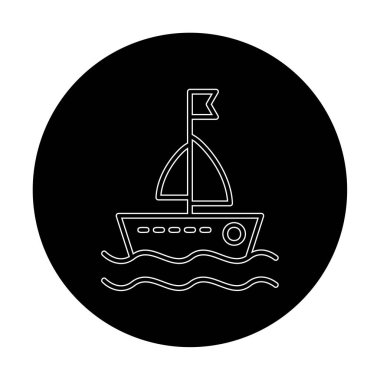 Basit düz yelkenli ikonu vektör çizimi tasarımı