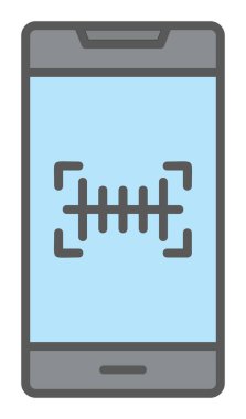 Basit barkod tarayıcı simgesi, vektör illüstrasyonu