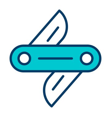 İsviçre bıçak ikonu vektörü beyaz arkaplanda izole edildi 