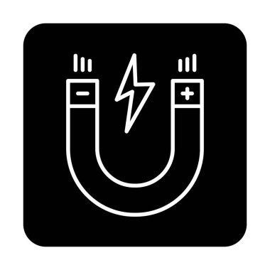 Manyetizma düz simgesinin vektör çizimi 