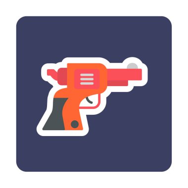 askeri tabanca ikonu vektör illüstrasyonu 