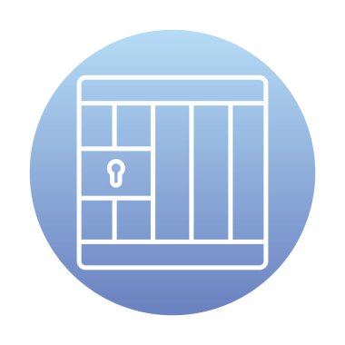 Askeri Hapishane vektör illüstrasyon simgesi  