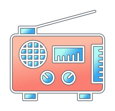 Düz radyo ikonu. özet çizim vektörü