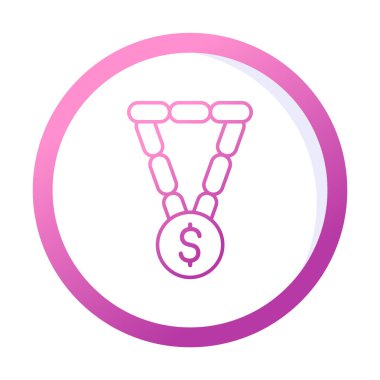 Dolar işaretli bilezik, vektör illüstrasyonu  