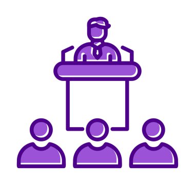 Basit Konferans simgesi, vektör illüstrasyonu