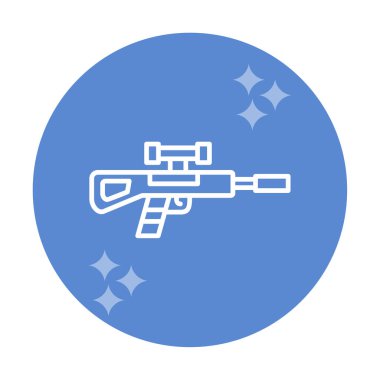 Basit Keskin Nişancı Tüfeği simgesi, vektör çizimi