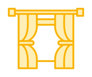 Tiyatro perdeleri simgesi, vektör illüstrasyonu 