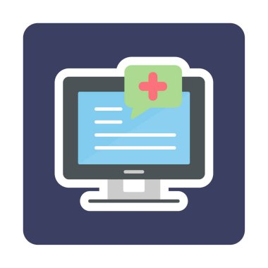 Basit Tıbbi Bildirim simgesi, vektör illüstrasyonu