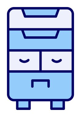 çekmeceler düz simge, vektör çizimi ile klozet 