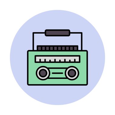 Basit Radyo Cassette simgesi illüstrasyonu  