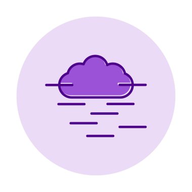 Sis ve bulut simgesi, hava sembolü, vektör illüstrasyonu   