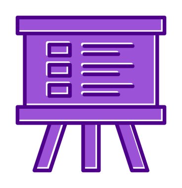 Üniversite Sunum ikonu vektör illüstrasyonu 