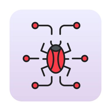 Basit dijital virüs simgesi, vektör illüstrasyonu